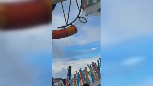 Waterslide cracks open on cruise ship, injuring one passenger
