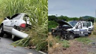 Patrulla y Auto Chocan de Frente en la Carretera Xalapa-Alto Lucero; Hay Seis Lesionados