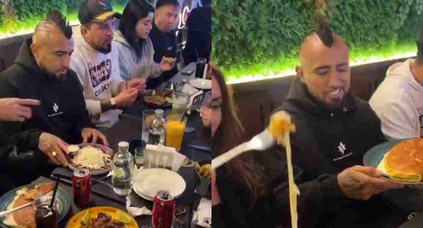 Arturo Vidal se viralizó al disfrutar de la comida venezolana en un restaurante de Santiago