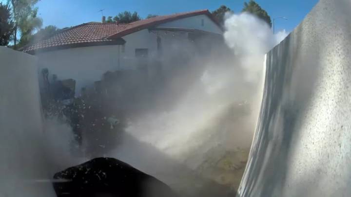Water main break sends water gushing through Granada Hills home