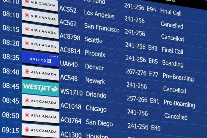 Air Canada suspends operations as more than 10,000 flight attendants go on strike