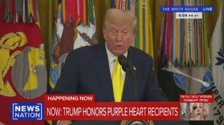 At Purple Heart Ceremony, Trump Says, ‘It Wasn’t That Easy for Me Either’