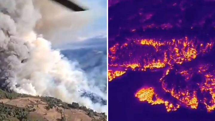 Larga noche contra el fuego en Ibias, que mantiene cuatro pueblos desalojados: "Nunca vimos cosa igual"