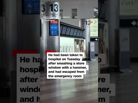 Panic in Milan airport as man sets fire to check