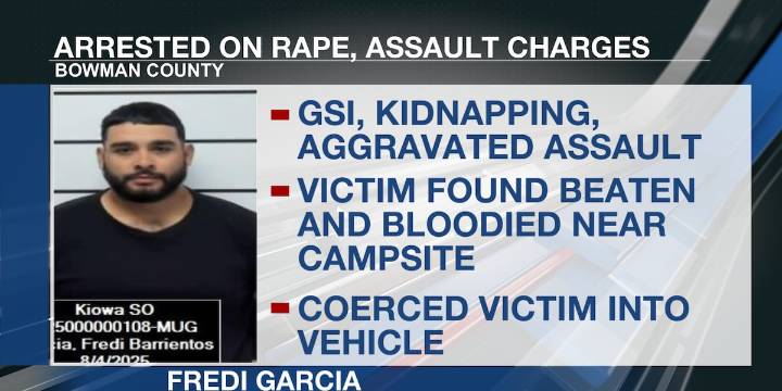 Man arrested and charged with rape near Bowman