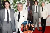 Pierce Brosnan's son Dylan towers over actor in red carpet appearance