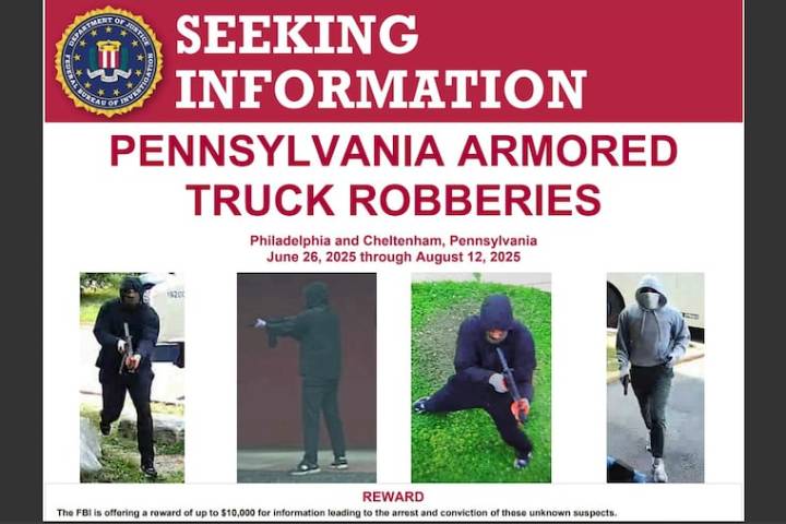 FBI announces reward in armored truck robberies in Philly, Montco