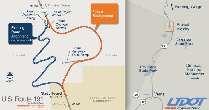 US-191 Lane Closure North Of Vernal Part Of Realignment Project