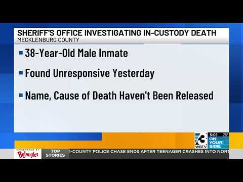 Inmate dies after being found unresponsive at jail in Mecklenburg County, sheriff says