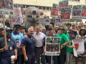 Fed up union members rally ouside Bottcher’s office to rein in support for horse
