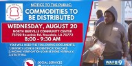 Food commodities to be distributed to families in need in Iberville Parish