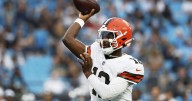 Browns rookie Shedeur Sanders throws 2 TD passes in first half of NFL preseason debut vs Panthers
