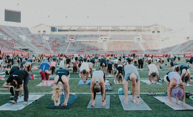 Rice Eccles Stadium to host state's largest yoga class
