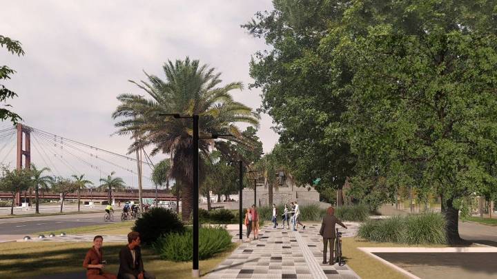 Obras en la Costanera: comienza la apertura de calles el cantero de Avenida 7 Jefes