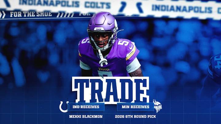 Colts acquire CB Mekhi Blackmon from Minnesota Vikings in exchange for 2026 sixth