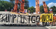 Hundreds march to White House to protest Trump's D.C. crackdown