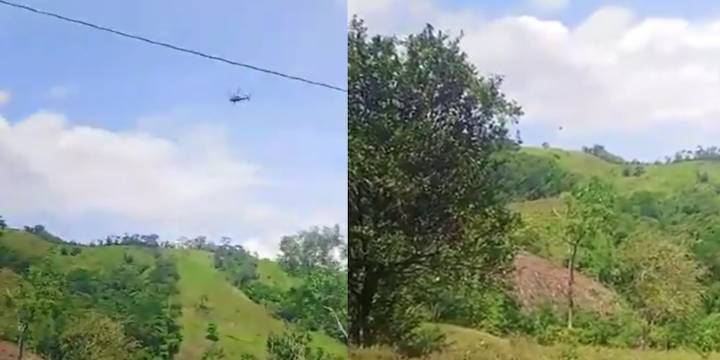 Video del momento exacto en que derriban helicóptero de la Policía en Amalfi, Antioquia: frente 36 del EMC perpetró el ataque
