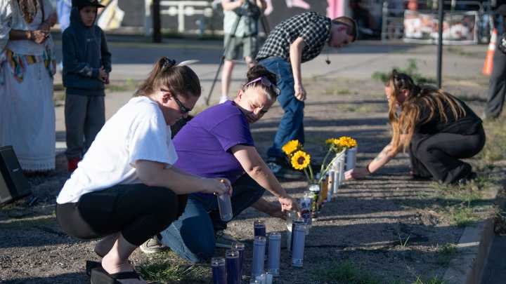 Photos: Puebloans gather for candlelight vigil outside Davis Mortuary