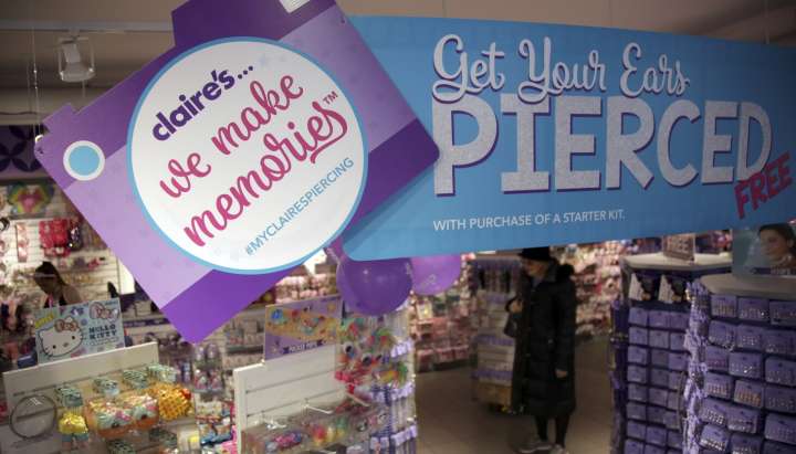 Claire's, known for piercing millions of teens' ears, files for Chapter 11