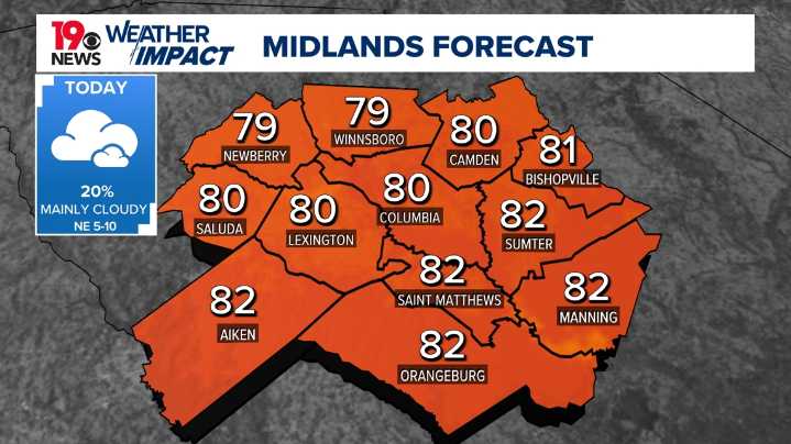 Mainly cloudy skies stick around along with cool August temperatures