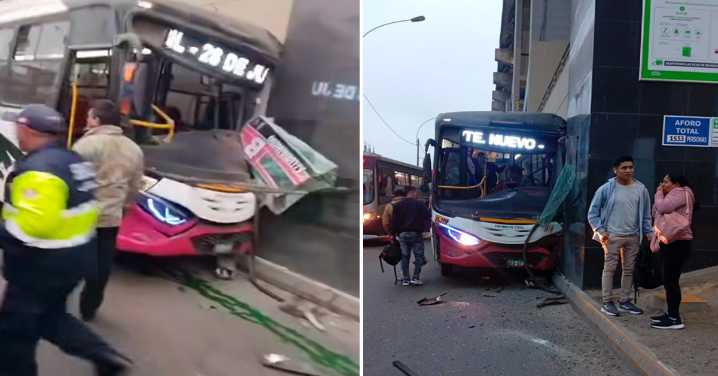 Bus se estrella contra estación Santa Rosa de la Línea 1 del Metro de Lima: Reportan al menos nueve heridos