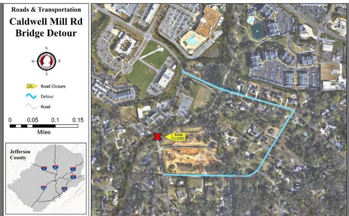 Part of Caldwell Mill Road to be closed 2 days next week