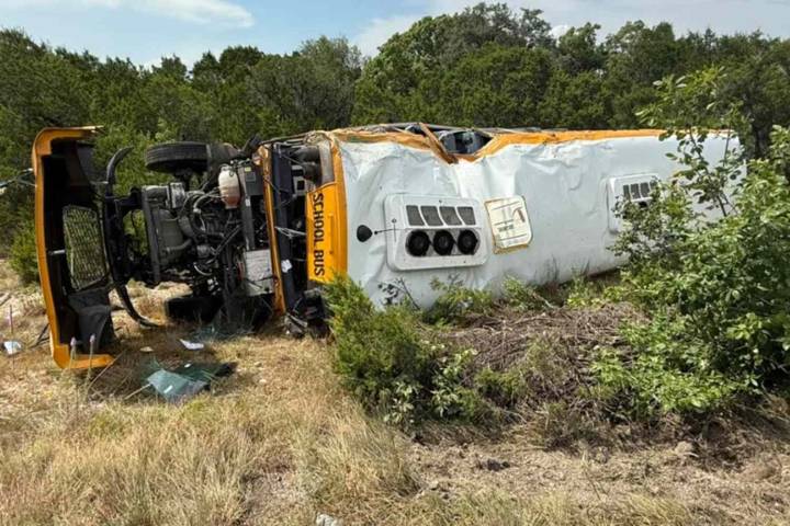 At Least 9 Children and Driver Injured After School Bus Crashes, Rolls Over in Texas