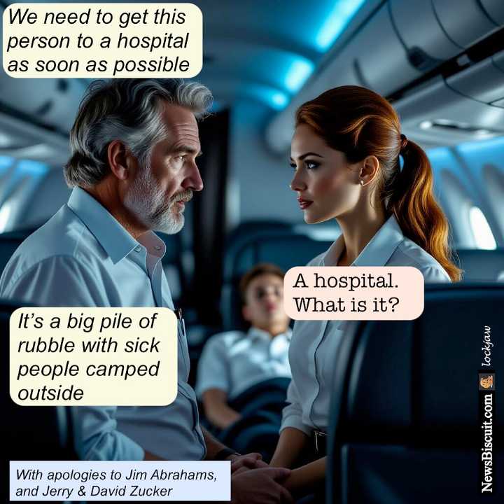 Meanwhile, in an airplane over Gaza
