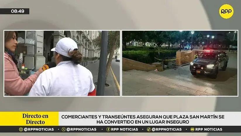 Comerciantes y transeúntes aseguran que la plaza San Martín se ha convertido en un lugar inseguro