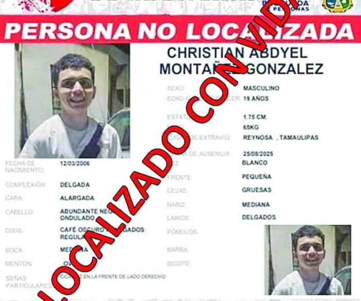 Localizan con vida a Joven desaparecido