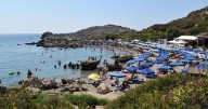 Greek resort so overcrowded there are sunbeds in the sea