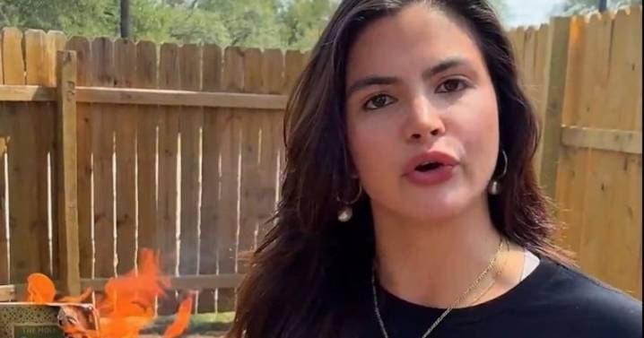 MAGA Candidate Valentina Gomez  Torches the Quran in Deranged Flamethrower Ad