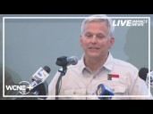 Gov. Josh Stein talks in Outer Banks after Hurricane Erin