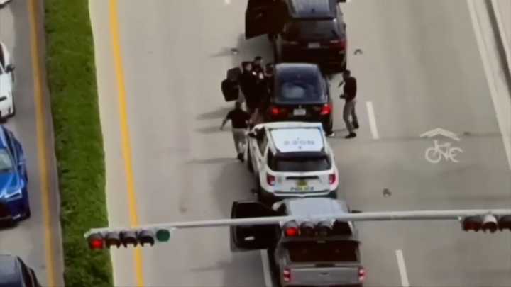 Drone video captures arrest of man charged with lewd and lascivious battery of 15