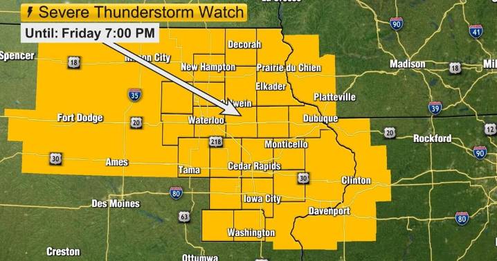 SEVERE THUNDERSTORM WATCH THROUGH 7 PM
