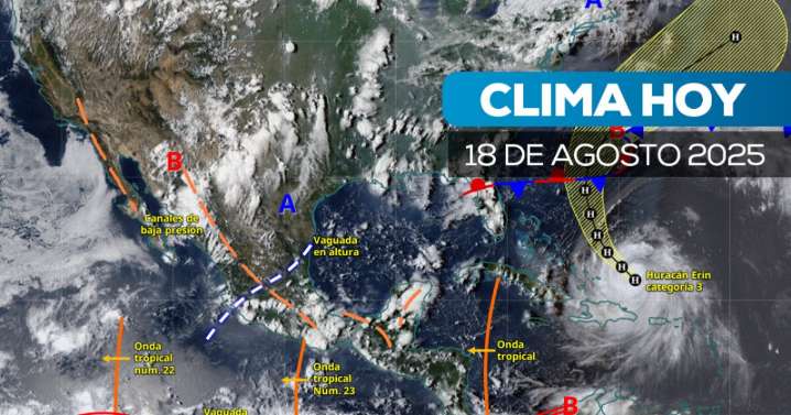 El calor no se va, pero las lluvias menos: Clima en México registrará tormentas este 18 de agosto