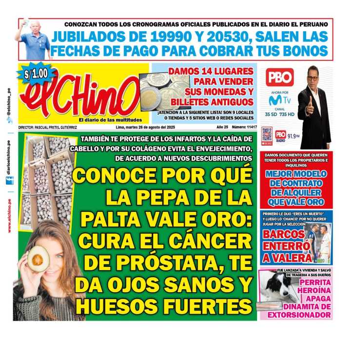 Portada Diario El Chino (26/08/2025)