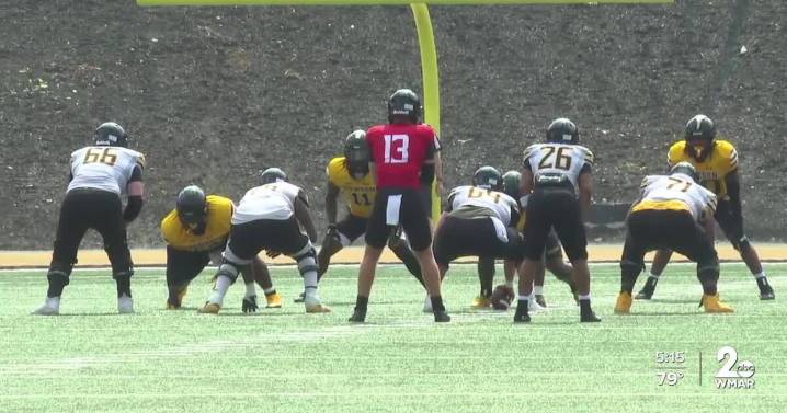 Towson Tigers football team progresses in training camp with quarterback competition underway