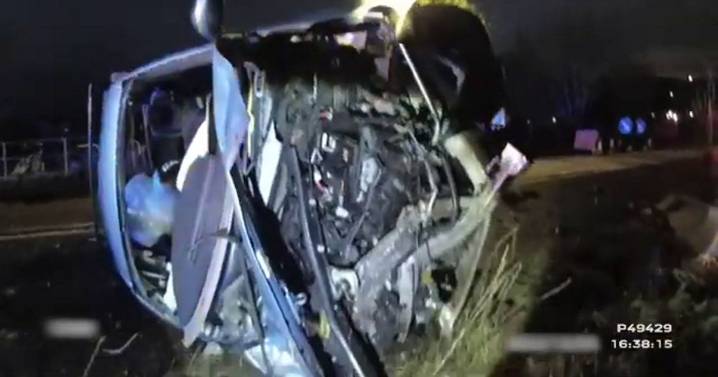 Two miraculously survive as speeding Mercedes driver leaves cars mangled wreck