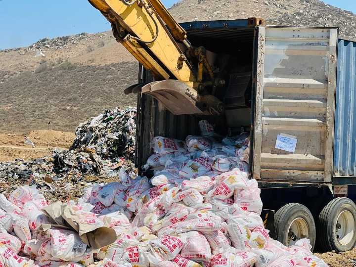 Por riesgo sanitario destruyen 24 toneladas de arroz procedente de Tailandia