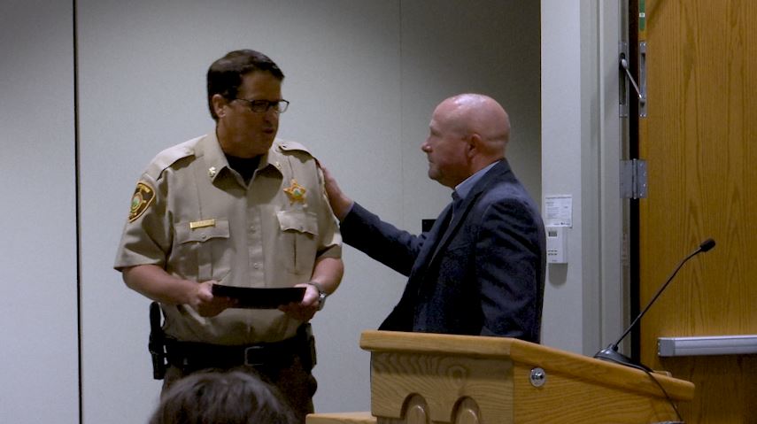 Major Paul Olthoff honored by Ward County Sheriff's Department for drug prevention efforts