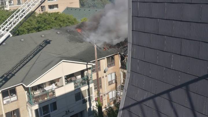 Fire crews battling 2-alarm lakefront fire, near Billy Bishop Airport