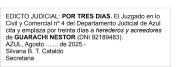 Edicto: Citación y emplazamiento de herederos