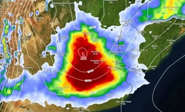 Alerta meteorológica por la fuerte ciclogénesis golpeará a Argentina