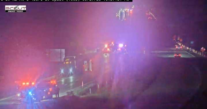 KCFD: Overturned semi carrying chemicals shuts down area of I