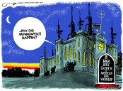 5 bullseye cartoons about the reasons for mass shootings
