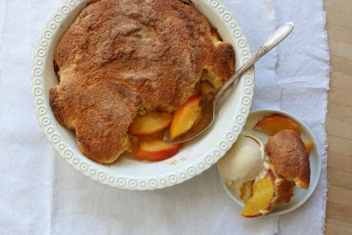 It’s still peach season: Try this recipe for peach and cornmeal spoon cake