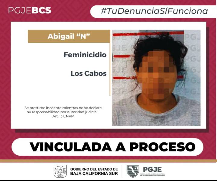 Prisión preventiva a mujer acusada de feminicidio en San José del Cabo