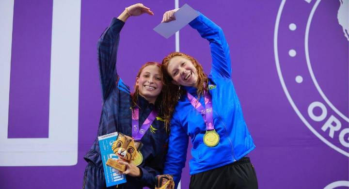 Asunción 2025: Colombia suma un oro tras histórico empate en natación. ¡Llegaron al mismo tiempo!