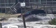 Photographer captures Highway 12 ocean overwash from Hurricane Erin